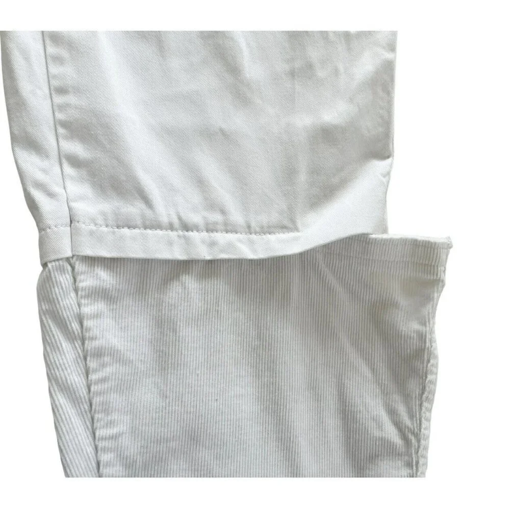 Comme Des Garcons Shirt Men's Sz L White Cotton & Corduroy Pants Torn Knees